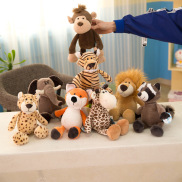 25cm Jungle Animals Plush Toy Stuffed Doll Lion Elephant Zebra Raccoon