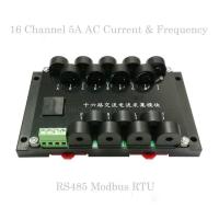 16ช่อง5A AC ปัจจุบันการวัดความถี่ Acquisition โมดูล RS485 MODBUS RTU Sensor Transmitter