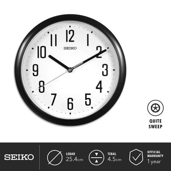 Jam Dinding Seiko QHA005K Detik Senyap Quartz Plastic 25.5 cm Original