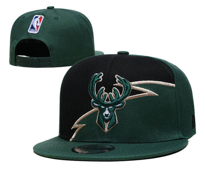 🎩🎩 New Milwaukee Bucks Basketball Hat Champion FlatBrimmed Hat Outdoor