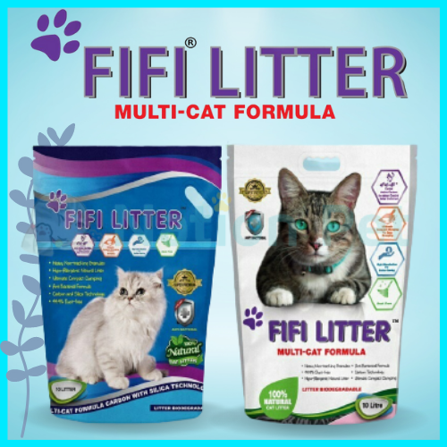 【READY STOCK】FIFI LITTER Premium Cat Litter Bentonite White & Blue Pasir Kucing FIFI Putih