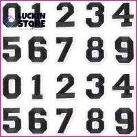 TREND 57SHOP โพลีเอสเตอร์ รีดบนตัวเลข สีดำสีดำ 5.13.7ซม. (2.01 1.46in) แผ่นรีดติดรูปตัวเลข แพทช์ตัวเลขรีดบน แผ่นรีดติดหมายเลข สวมใส่สบายๆ