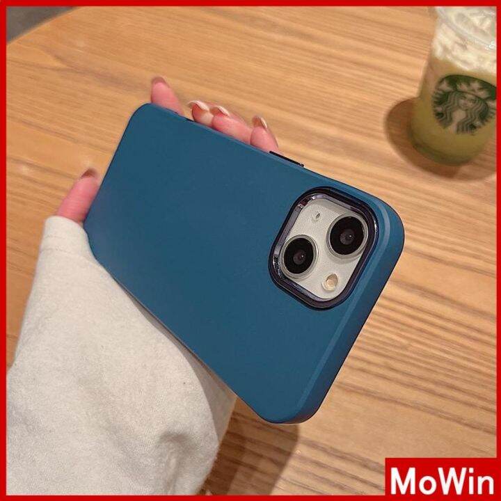 mowin-เข้ากันได้สำหรับ-เคสไอโฟน-เคสไอโฟน11-เคสโทรศัพท์-14-pro-max-เคส-iphone-หรูหราชุบปุ่มโลหะซิลิโคนนุ่มเคสกันกระแทกกล้องป้องกันของแข