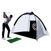 Indoor 2M Golf Practice Net Tent Golf Hitting Cage Garden Grassland Practice Tent Golf Training Equipment Mesh Outdoor XA147A