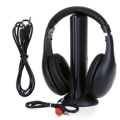 ZZOOI 5 in 1 Wireless Headset TV Headset Computer Game RF Wireless Headset  Wireless Headset Stereo Headphone for IPod MP3 FM TV PC