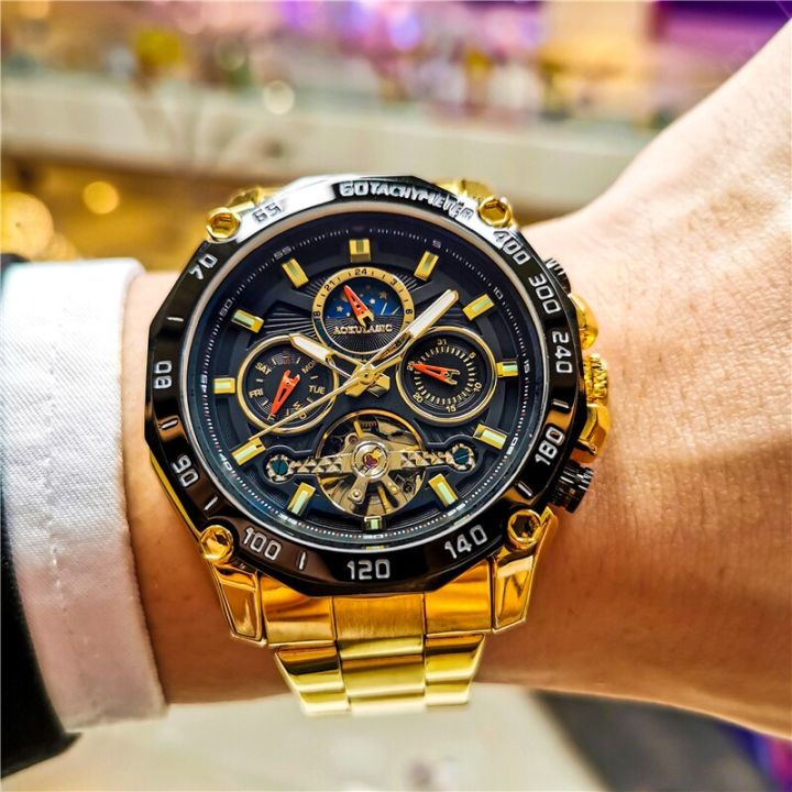 relogio-masculino-นาฬิกาผู้ชาย-นาฬิกาข้อมือกลไกเฟสอัตโนมัติดวงจันทร์ของผู้ชายนาฬิกาไขลานนาฬิกานาฬิกาข้อมือโครงกระดูกกีฬา