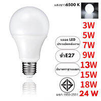 หลอดไฟ LED ใช้กับขั้วหลอดไฟ E27 หลอดLED Bulb LightWatts 5W 7W 9W 12W 13W 15W 22W 24W  มาตรฐาน ม.อ.ก. สินค้าแท้ มอก.รับประกันเสียเปลี่ยนได้ภายใน14วัน