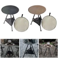 Telescopic Folding Round Table Outdoor Three-legged Dining Table Portable Aluminum Alloy Coffee Table Hike Picnic Liftable Table