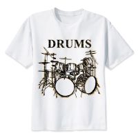 ▼DRUMS print t shirt men jazz music 2019 new t shirt fashion cool men Popular tee white แขนสั้นพิมพ์ลาย เสื้อยืดTEE