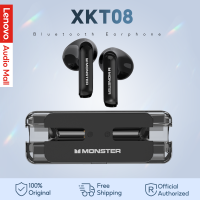 Lenovo × มอนสเตอร์ XKT08 TWS บลูทูธ5.3หูฟังไร้สายสเตอริโออัจฉริยะระบบสัมผัสเวลาแฝงต่ำตัดเสียงรบกวนกันน้ำแบบไร้สาย