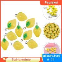 Paqiakoi 10 ชิ้นมะนาว Charms Resin เครื่องประดับผลการค้นพบผลไม้ Charms Lemon จี้สำหรับการทำเครื่องประดับ