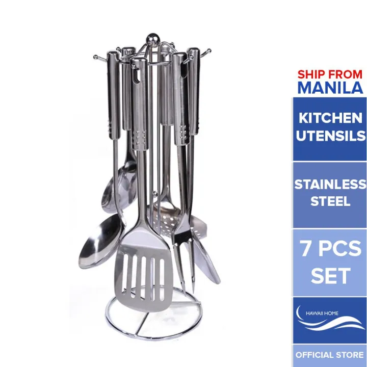 Hawaii Home 7Pcs Kitchen Tool Set Stainless Steel Cooking Utensil