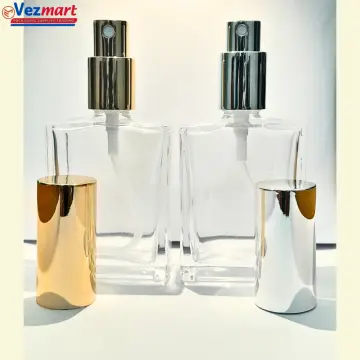 Square Clear Empty Perfume Bottles 50ml, Glass Spray Bottle 50ml
