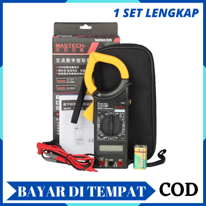 Digital Clamp Multimeter Tang Ampere Alat Ukur Pengukur Kabel Cable ...