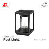 SL LIGHTING | โคมไฟหัวเสาโซล่าเซลล์ SL-11-SCB8163/BK