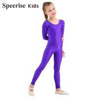 ☃ Speerise Child Ballet Dancewear Unitard Long Sleeve Spandex Yoga Wear Gymnastics Girls Boys Cosplay Costume Full Bodysuits Black