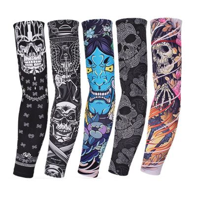 Tattoo Sleeves Men Armguard Outdoor Biker Gloves Driving Sunscreen Fishing Long sleeve Ice Silk Summer Women Arm Sleeves Sleeves