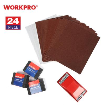 【✱2023 HOT✱】 gaqiugua6 Workpro ชุดกระดาษทรายหลายขนาด24ชิ้นสำหรับขัดสีเมทลิกไม้และกระดาษทราย