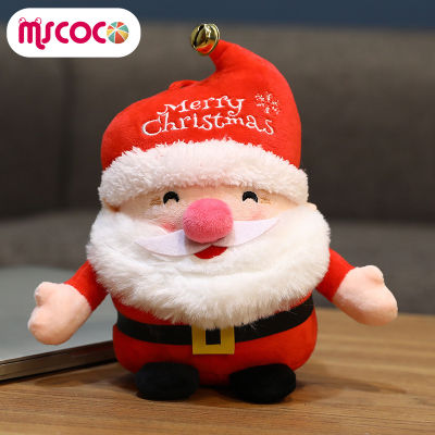 MSCOCO ตุ๊กตาคริสต์มาสผ้ากำมะหยี่เนื้อนุ่มลายตุ๊กตาผ้ากำมะหยี่ซานตาคลอสสำหรับตกแต่งรถยนต์สำนักงานบ้าน
