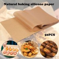 50pcs Baking Paper Barbecue Double-sided Silicone Oil Paper Parchment Rectangle Oven Paper Baking Sheets Bakery BBQ Party Reusa