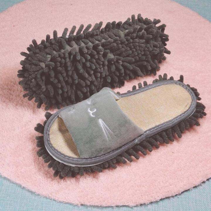 Hellery Cute Dust Mop Slippers Unisex Dust Floor Cleaning Floor