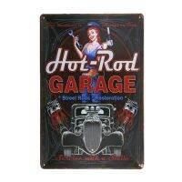 Hot Rod Garage ป้ายโลหะ: Vintage Crosses Wall Decor, Pin Up Poster,ถาดโบราณ,House Rules Wall Art,เหมาะสำหรับตกแต่งบ้าน