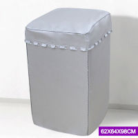 ผ้าคลุมเครื่องซักผ้า washing machine cover รุ่นฝาครอบ สำหรับเครื่องซักผ้าฝาบน Top Load สีเทาเงิน (XL) กว้าง 62 x ลึก 64 x สูง 98 cm