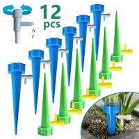 12pcs Plant Self Watering Spikes Auto Drippers Irrigation Devices Vacation Automatic Plants Water System with Adjustable Control Valve Switch for Pott