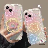 เคสโทรศัพท์มือถือ ขอบโค้ง ลายการ์ตูนหน้ายิ้ม พร้อมขาตั้ง สําหรับ A12 A24 A14 A52s A21s A30s A31 A04 A20 A50 A51 A04s A11 A03 A52 A03s A32 A10s A30 A13 A23 A50s A20s