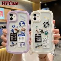 เคส WFCase สำหรับ iPhone 15 14 13 12 11 Pro Max Plus Mini 7 X XS XR XS MAX ลายสัตว์กาแฟแบบเรียบง่าย2 In 1ลายเคสโทรศัพท์คลื่นขนาดใหญ่ปกป้องกล้องเต็มรูปแบบฝาครอบเคส