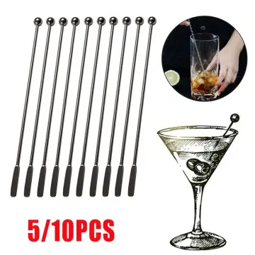 10PSC Premium Stainless Steel Coffee Stirrers Swizzle Sticks