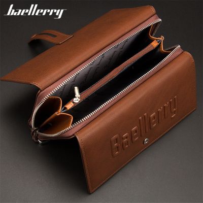 （Layor wallet）  Baellerry กระเป๋าสตางค์ชายคลัทช์กระเป๋าสตางค์กระเป๋าโทรศัพท์ขนาดใหญ่การออกแบบที่ไม่ซ้ำกันผู้ชายกระเป๋าหมุนเวียนกระเป๋าถือมัลติฟังก์ชั่ผู้ถือบัตรกระเป๋าสตางค์
