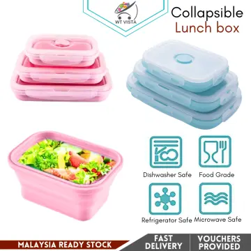 Silicone Lunch Boxes, Foldable Food-grade Microwave Silicone Lunch