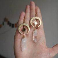 【hot】℡◕●  New Hippie Crescent Earrings Color Witchy Jewelry Bohemia Birthday Magical Stone Fashion