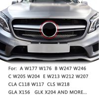 ตราสัญลักษณ์ด้านหน้าสำหรับ Mercedes Benz A B C E Class,W213 W205 W177 W176 W246 CLS W218 CLA GLA X156 GLC GLE ลูกกรงอัตโนมัติป้ายโลโก้