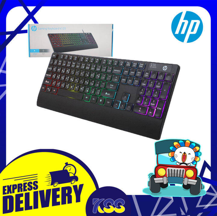 คีย์บอร์ด คีย์บอร์ดเกมส์มิ่ง HP K120 GAMING KEYBOARD Rainbow LED Light