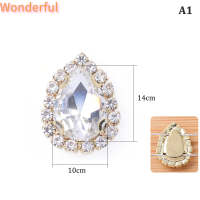 ?【Lowest price】Wonderful หัวเข็มขัดคริสตัลพื้นสีทองประดับพลอยเทียมอุปกรณ์ตกแต่งเสื้อผ้าแบบ DIY