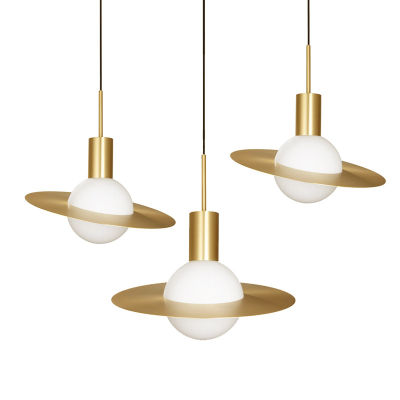 Nordic led pendant lights gold Planet shape modern chandelier for bedroom kitchen living room loft hanging lamp decoration