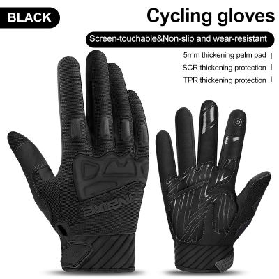 INBIKE Mountain Bike Gloves Autumn Winter Touch Screen Men Women MTB Bicycle Cycling Gloves Full Finger Shockproof Sport Gloves