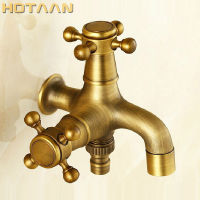 Long garden use Bibcock faucet tap crane Antique Brass Finish Bathroom Wall Mount Washing Machine Water Faucet Taps YT-5169