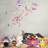 7Pcs Cat Themed Honeycomb Birthday Party ตกแต่งงานปาร์ตี้ Favors อุปกรณ์ตกแต่งสัตว์เลี้ยง Photo Booth Props สำหรับเด็ก