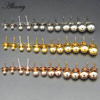 1 Pasang Unisex Keluli Tahan Karat Biasa Pudsingan Bola สตั๊ด Anting-Aninga Stud Atas 3 -8Mm Menindik Barang Kasan