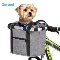 Bicycle Front Basket Bike Small Pet Dog Carry Pouch Detachable MTB Handlebar Tube Hanging Basket Fold Baggage Bag 5KG Load