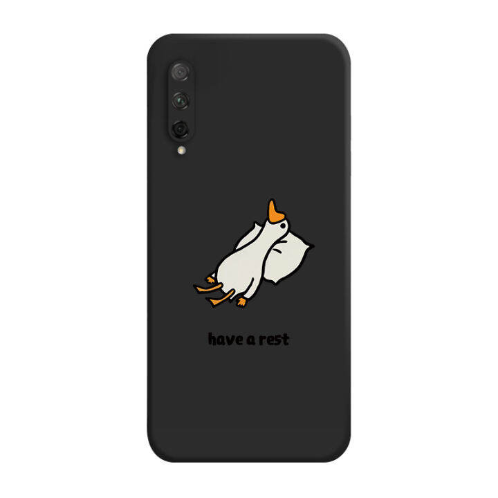 เคส-huawei-y9s-case-เคสการ์ตูนน่ารักเป็ดเคสซิลิโคนเหลว-flocking-ฝาครอบโทรศัพท์ป้องกัน-เคสโทรศัพท์