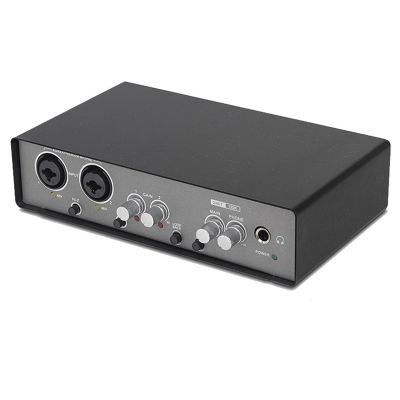 Audio Interface Sound Card 24-Bit/192KHz AD Converter for Electric Guitar Live Recording Professional Studio Singing