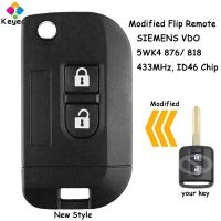 Keyecu แก้ไขกุญแจรถยนต์รีโมทพลิกสำหรับ Renault Maxity สำหรับ Nissan Qashqai Elgrand X-Trail Navara Micra K12 Fob 5wk4 876 / 818