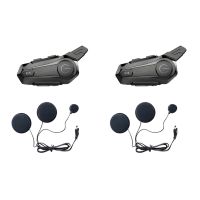 2X Motorcycle Bluetooth Helmet Intercom Universal Pairing Interphone Headset with CNC Noise Reduction Function A