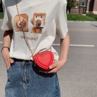 Peach Heart Mini Small Bag Female New Style Fashion Love Messenger Unique Trendy All-Match Shoulder Fashionable Chain Ba 【AUG】