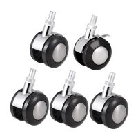 uxcell 1-8pcs Furniture Office Chair Casters Alloy Plastic 1.5 inch 2 inch Twin Wheel M8 x 15mm Threaded Stem Swivel Caster