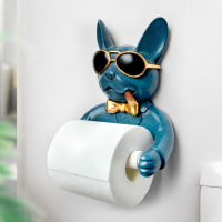 Tray Toilet Paper Holder Hygiene Resin Free Punch Hand Tissue Box Household Paper Towel Holder Reel Spool Device Dog Style